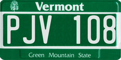 VT license plate PJV108