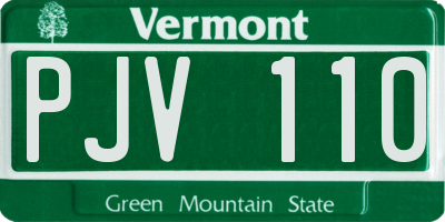 VT license plate PJV110