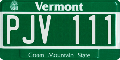 VT license plate PJV111