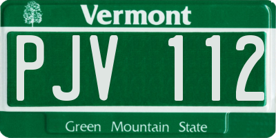 VT license plate PJV112