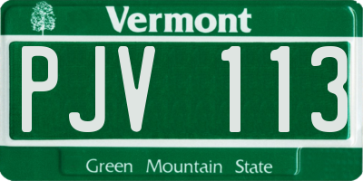 VT license plate PJV113