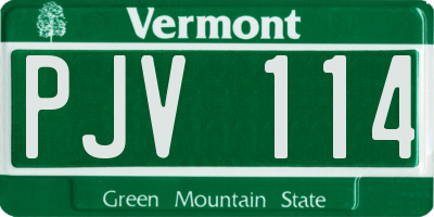 VT license plate PJV114