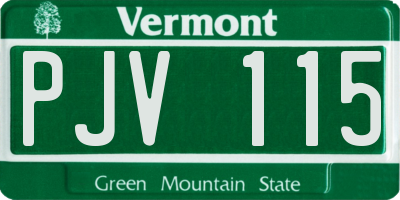 VT license plate PJV115