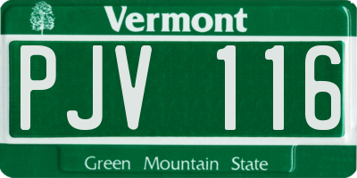 VT license plate PJV116