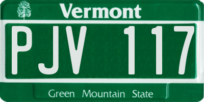 VT license plate PJV117