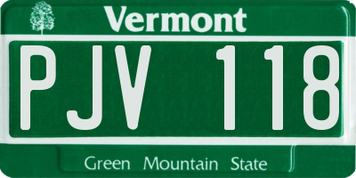 VT license plate PJV118