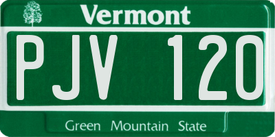 VT license plate PJV120