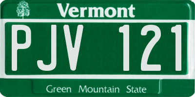 VT license plate PJV121