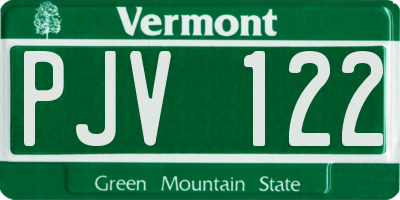 VT license plate PJV122