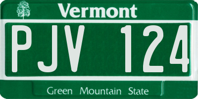 VT license plate PJV124