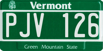 VT license plate PJV126