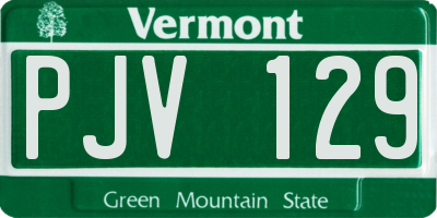 VT license plate PJV129