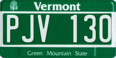 VT license plate PJV130