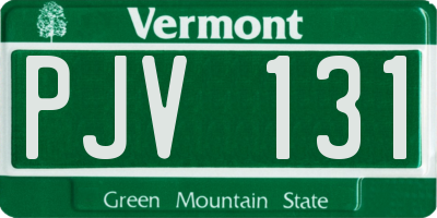 VT license plate PJV131