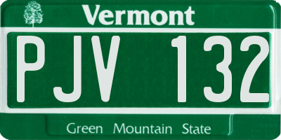 VT license plate PJV132