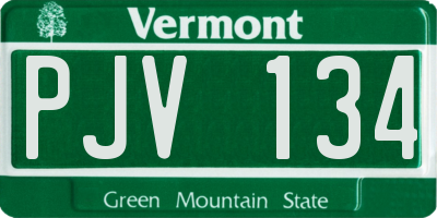VT license plate PJV134