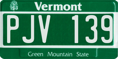 VT license plate PJV139