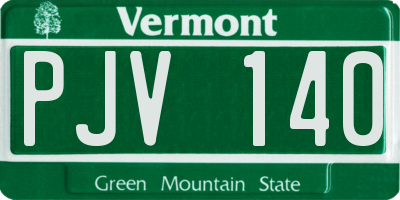 VT license plate PJV140
