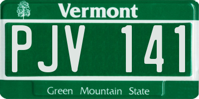VT license plate PJV141
