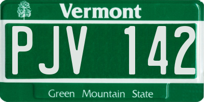 VT license plate PJV142