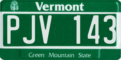 VT license plate PJV143