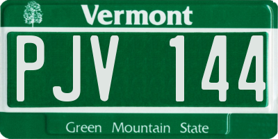 VT license plate PJV144