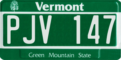 VT license plate PJV147