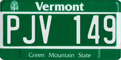 VT license plate PJV149
