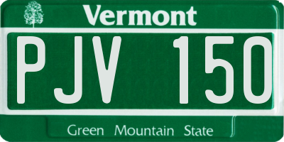 VT license plate PJV150