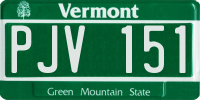 VT license plate PJV151