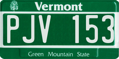 VT license plate PJV153