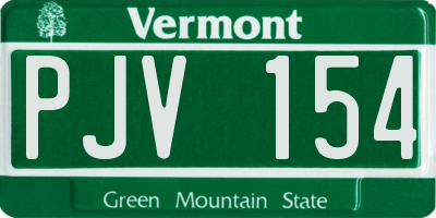 VT license plate PJV154
