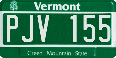 VT license plate PJV155