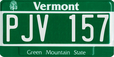 VT license plate PJV157