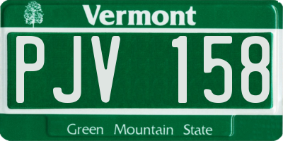 VT license plate PJV158