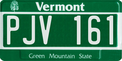 VT license plate PJV161