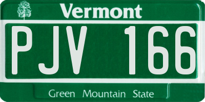 VT license plate PJV166
