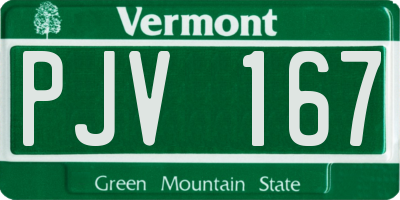 VT license plate PJV167