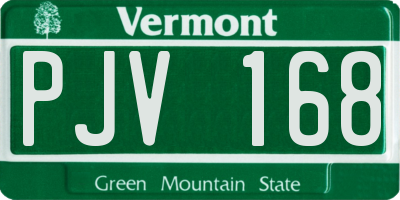 VT license plate PJV168