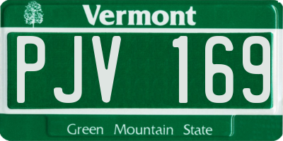 VT license plate PJV169