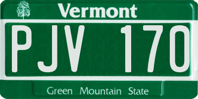 VT license plate PJV170