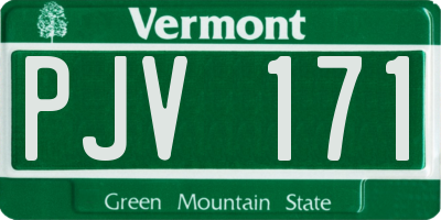 VT license plate PJV171