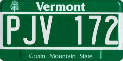 VT license plate PJV172
