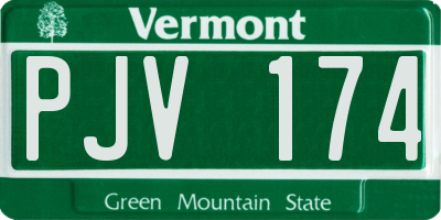 VT license plate PJV174