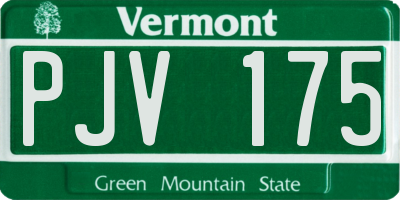VT license plate PJV175