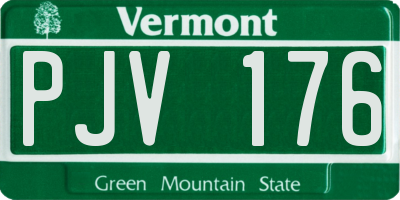 VT license plate PJV176
