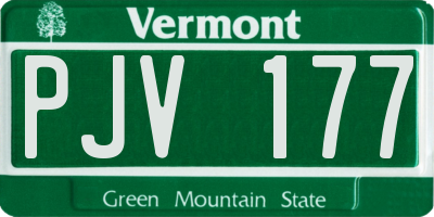 VT license plate PJV177