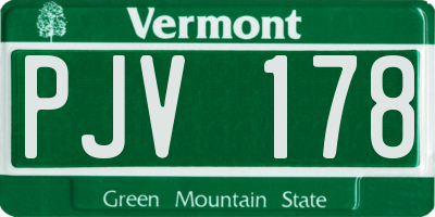 VT license plate PJV178
