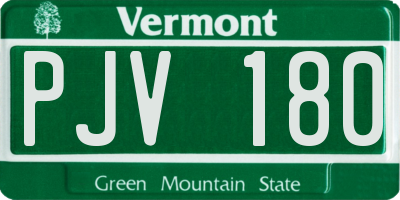 VT license plate PJV180