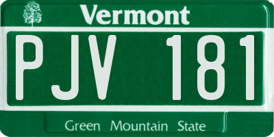 VT license plate PJV181